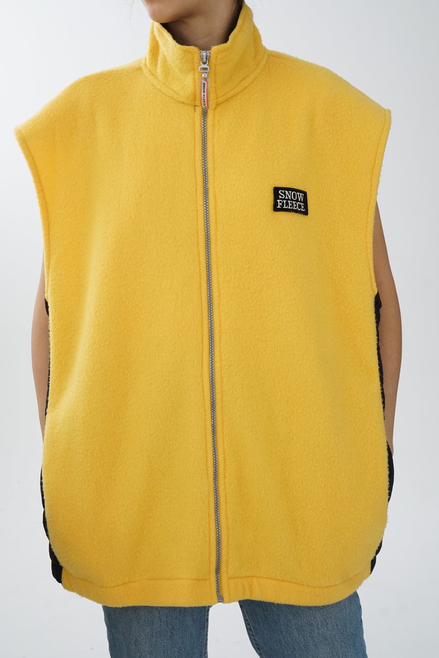 Snow Fleece sleeveless fleece jacket in yellow unisex size XL