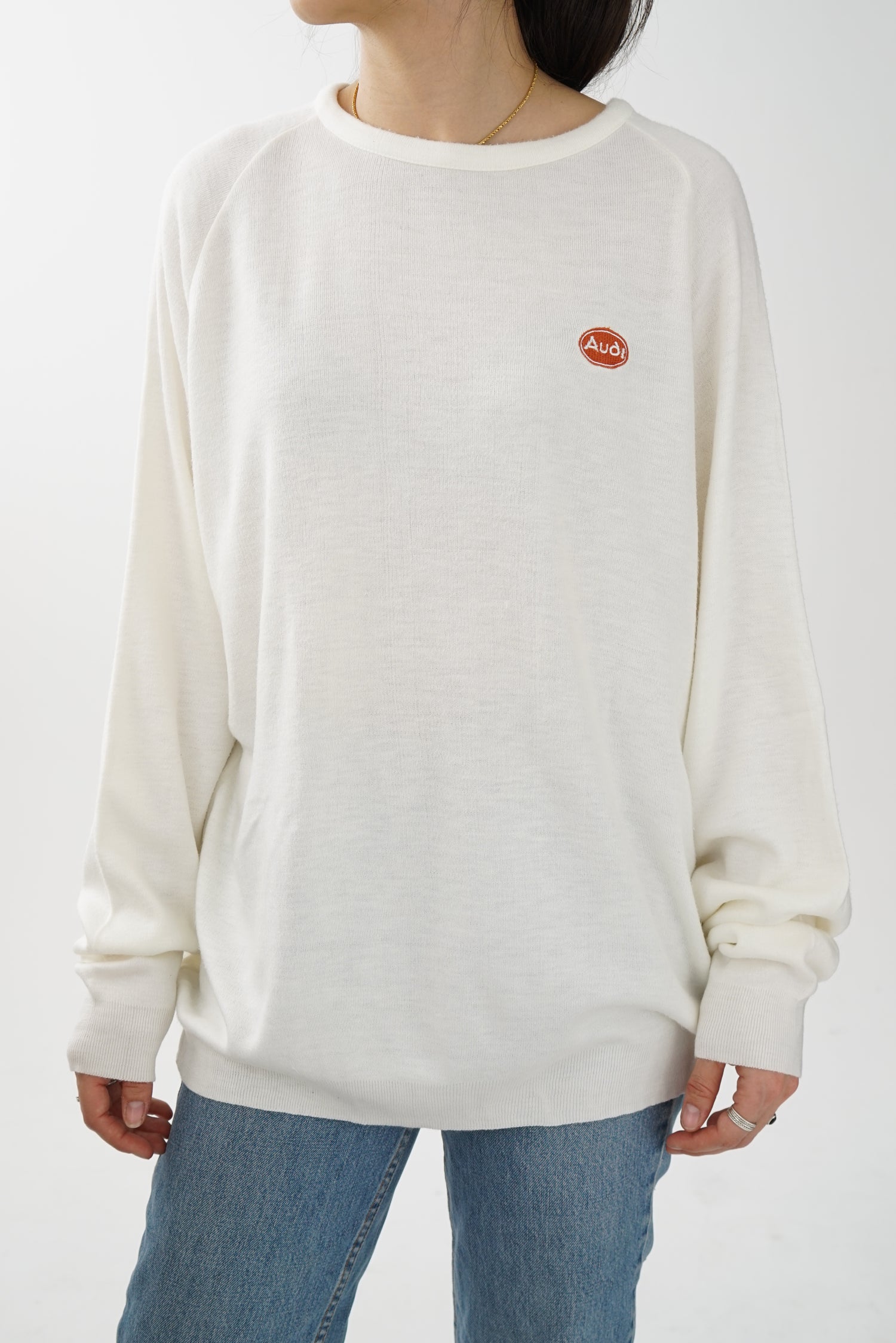 Crewneck vintage Audi off-white pour homme taille L