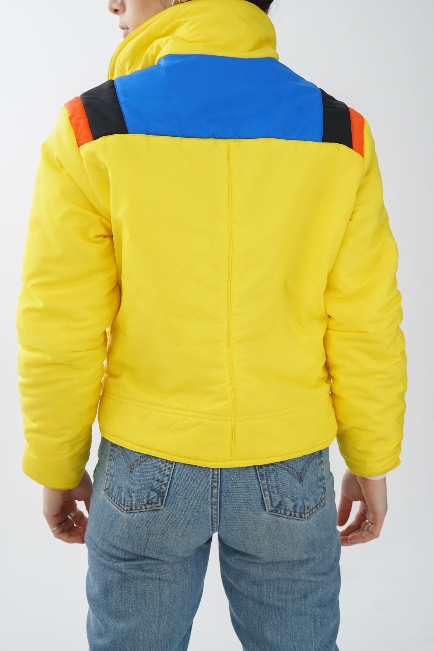 Manteau de ski vintage 70s Scandia Trading Co jaune unisex taille XS-S