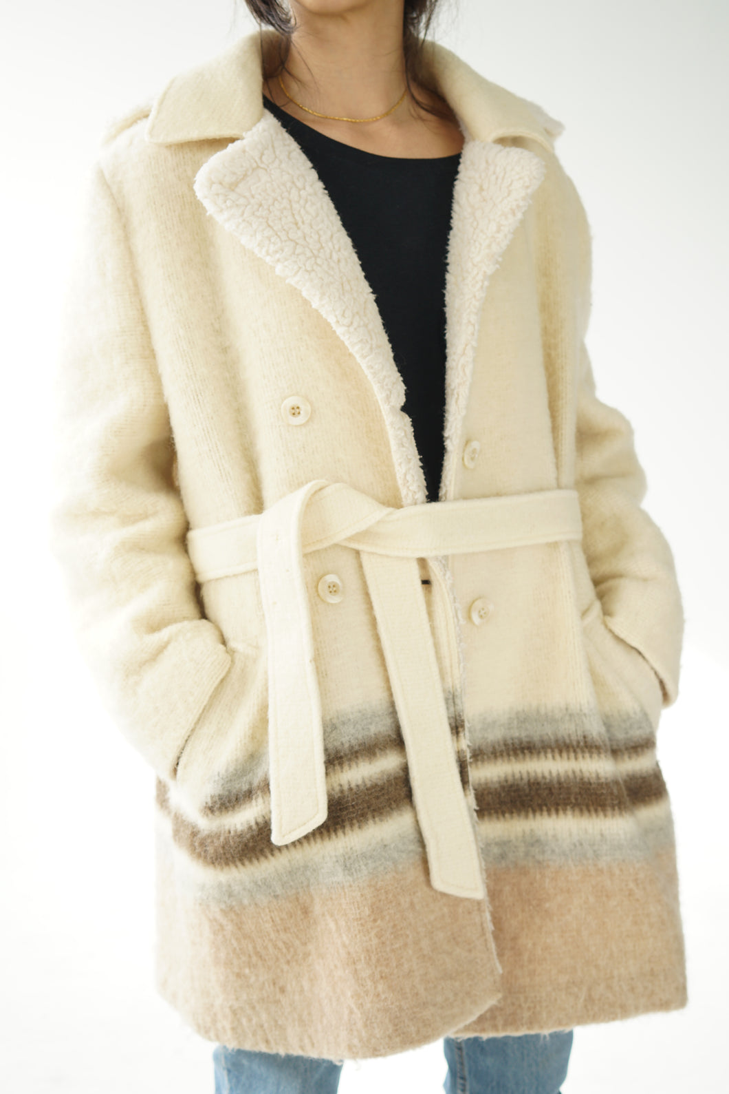 Manteau long vintage en laine fait au Canada