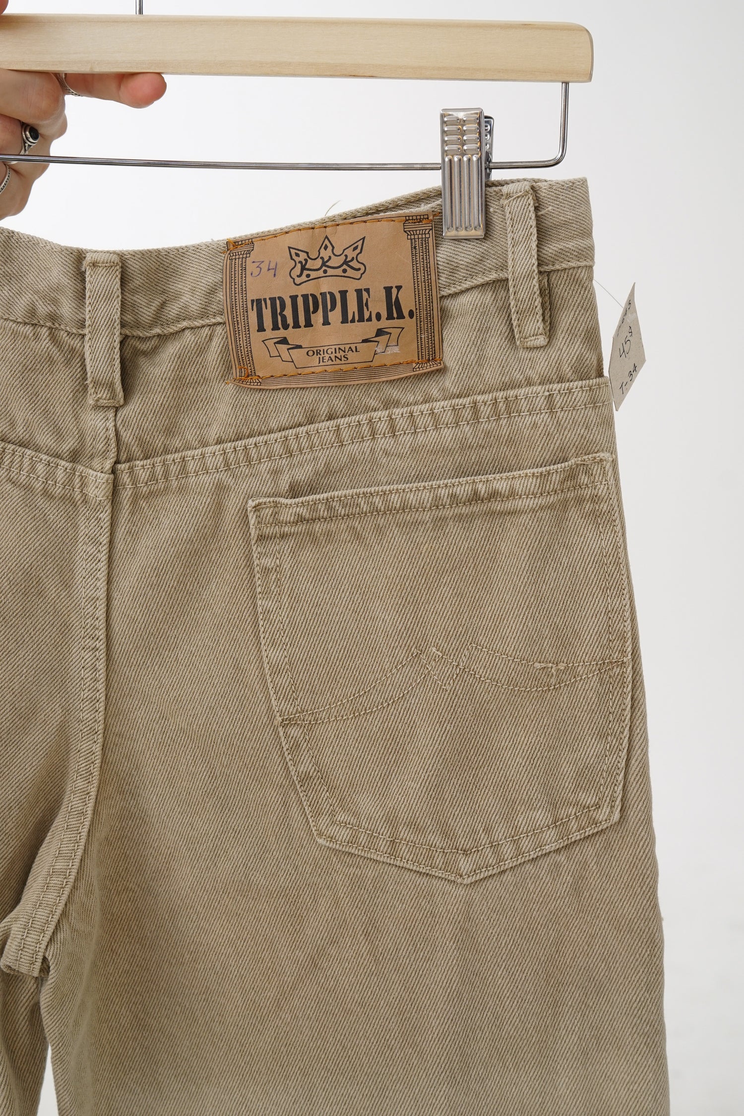 Pantalon en jean Tripple K beige taille 34