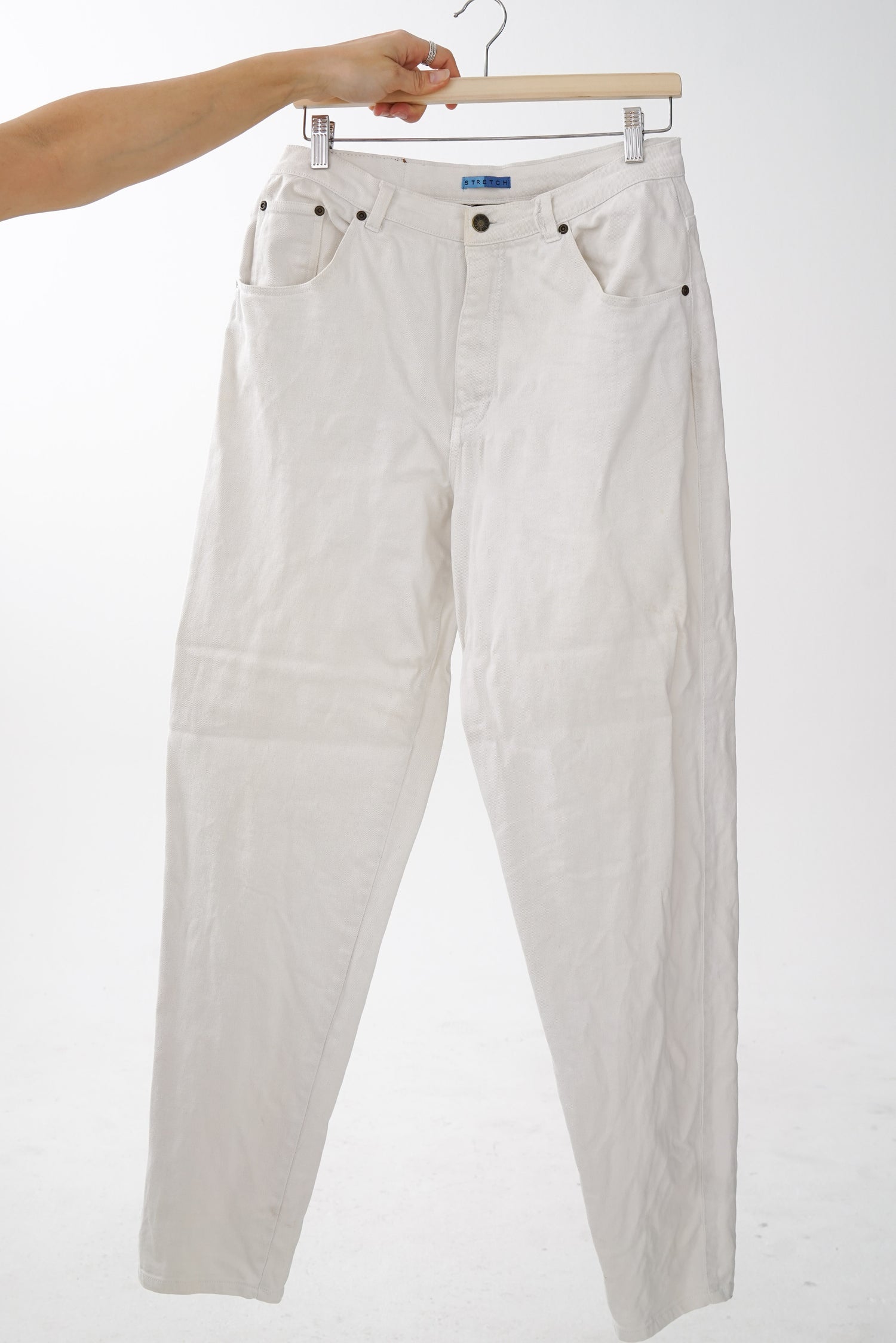 Jeans vintage stretch Optionelle denim blanc pour femme taille 12