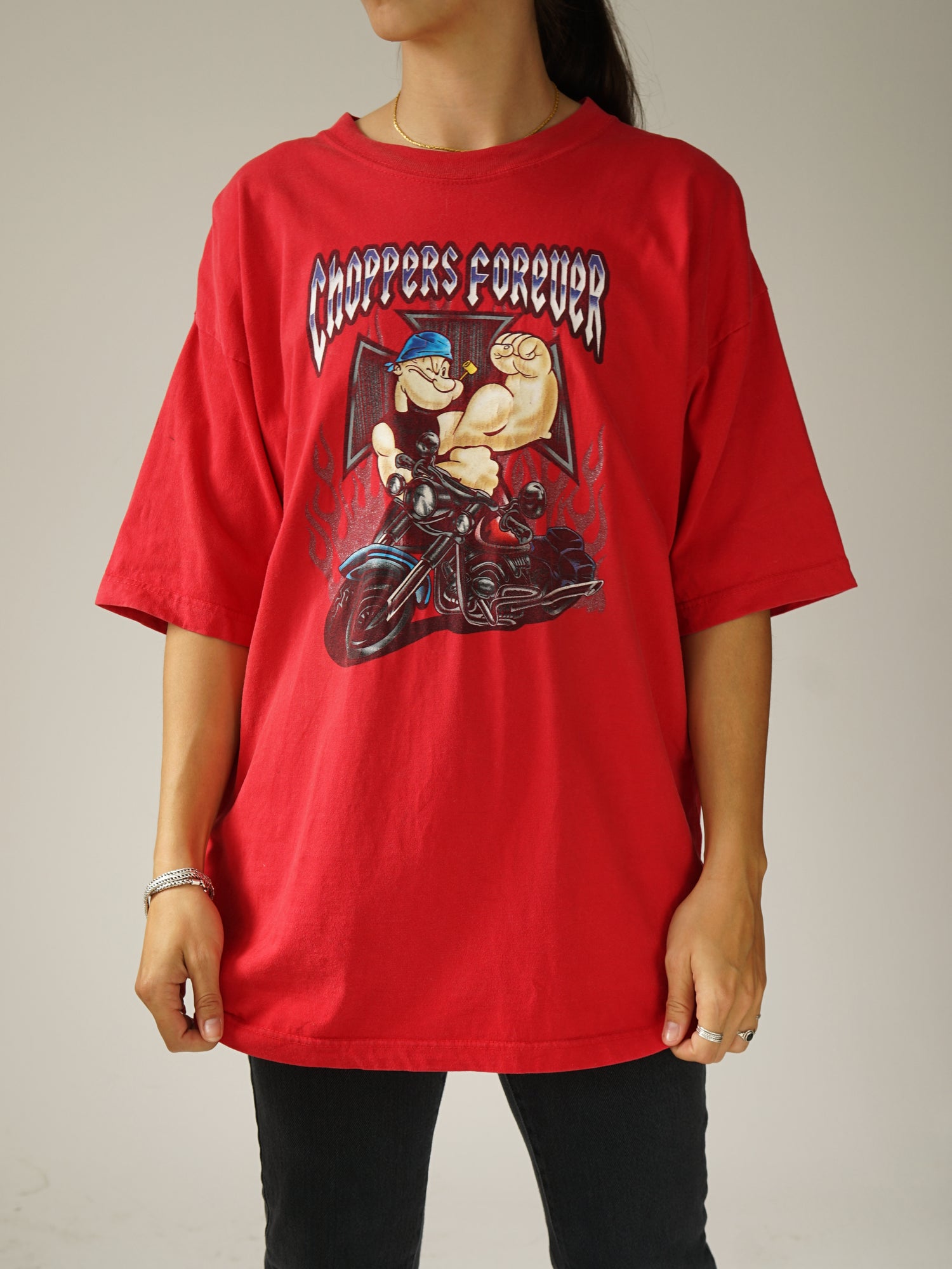 Red T-shirt Choppers Forever with Popeye