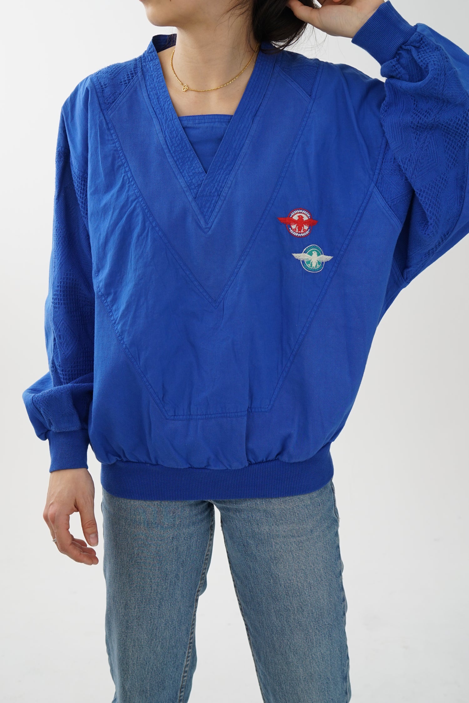 Chandail à manches longues d'arts martiaux neuf bleu unisex taille M