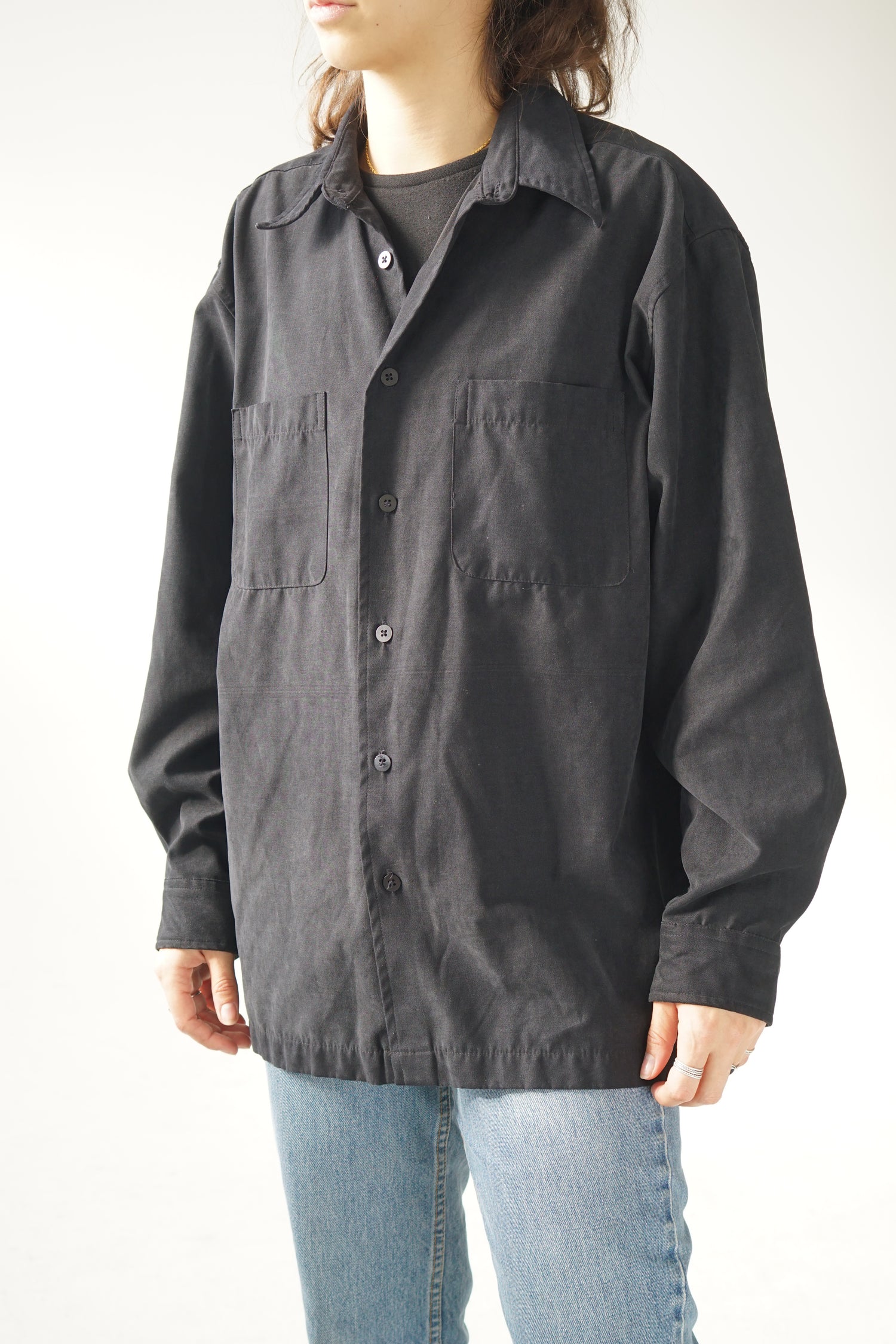 Black suede shirt M
