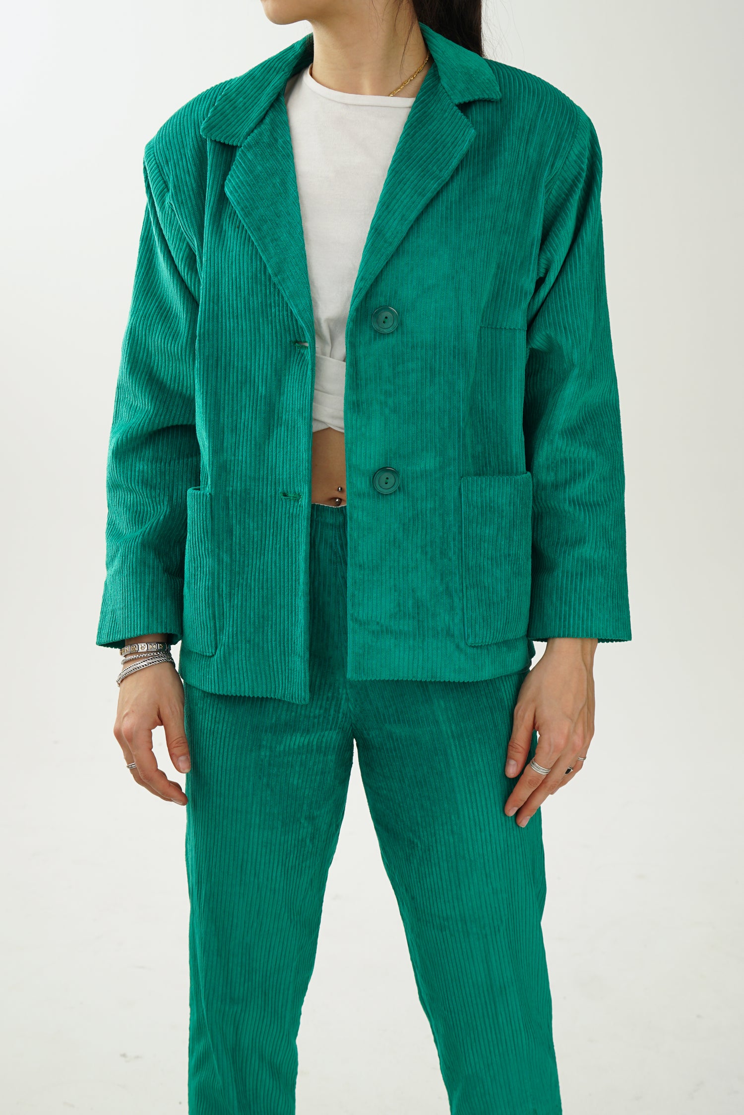 Deux pièces vintage corduroy vert taille 10