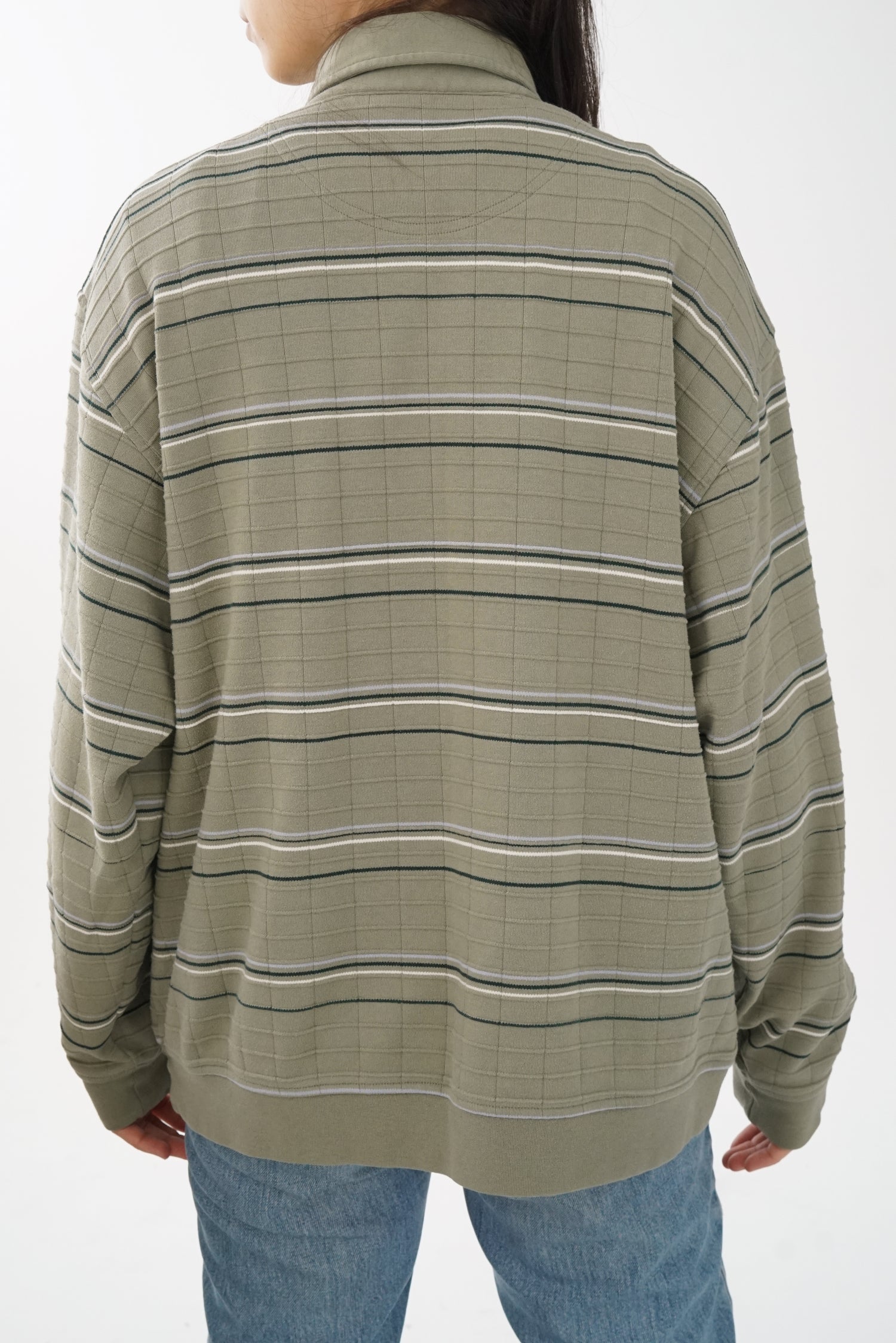 Crewneck kaki avec lignes blanches, vert et bleu Arnold Palmer unisex taille L