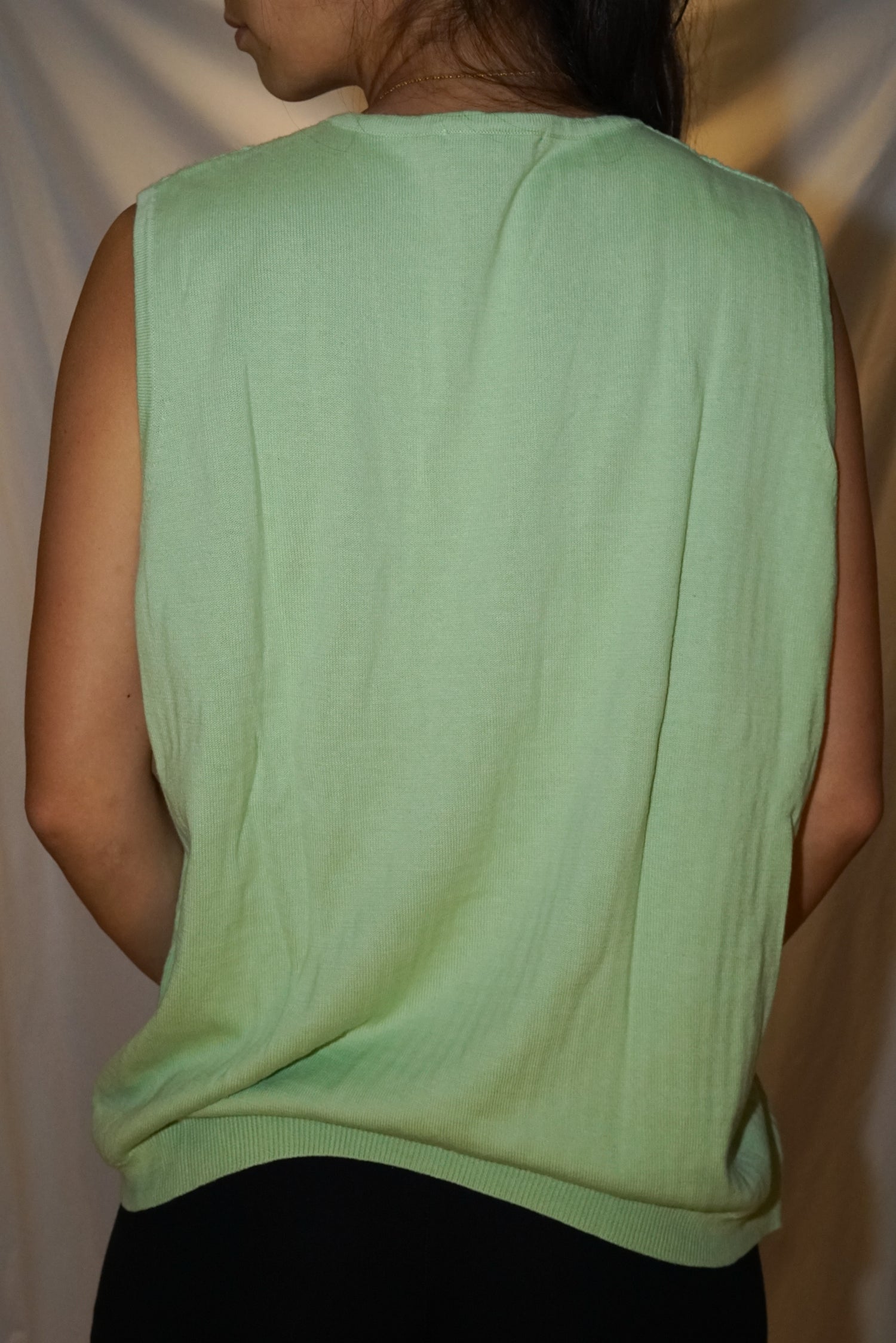 Haut sans manche à tresses torsadées Alia vert taille XL