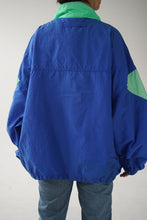 Load image into Gallery viewer, 80s neon blue and green wind breaker

