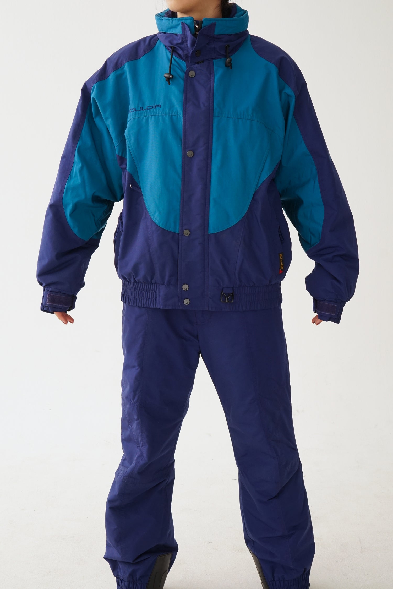 Habit de ski deux pièces Couloir, snow suit bleu et vert foncés unisexe taille 48 x 38 (L-XL)