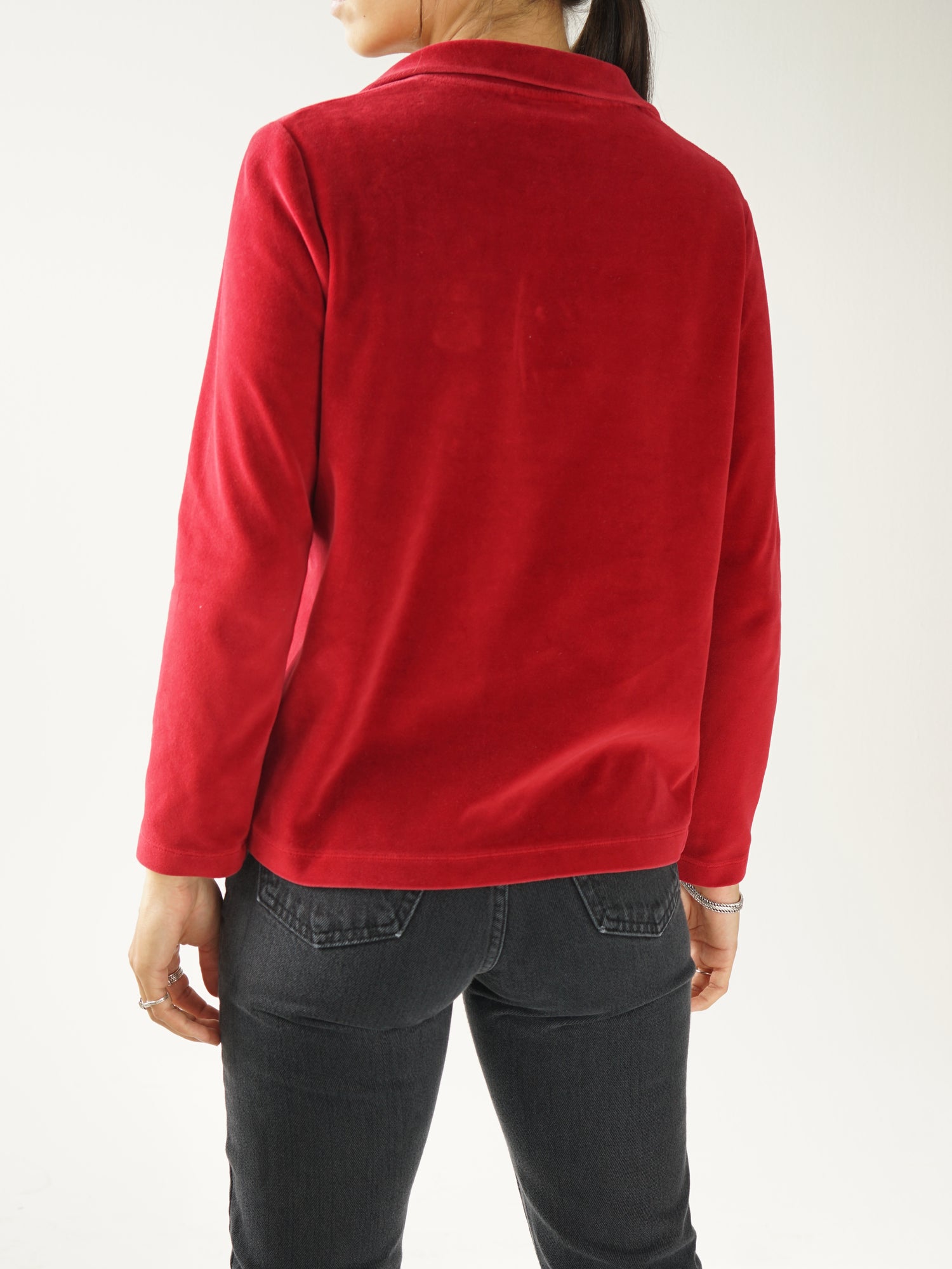Lauren by Ralph Lauren suede rouge half zip