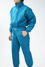 Charger l&#39;image dans la galerie, One piece vintage Ozone ski suit, snow suit turquoise unisex taille S-M (16ans)
