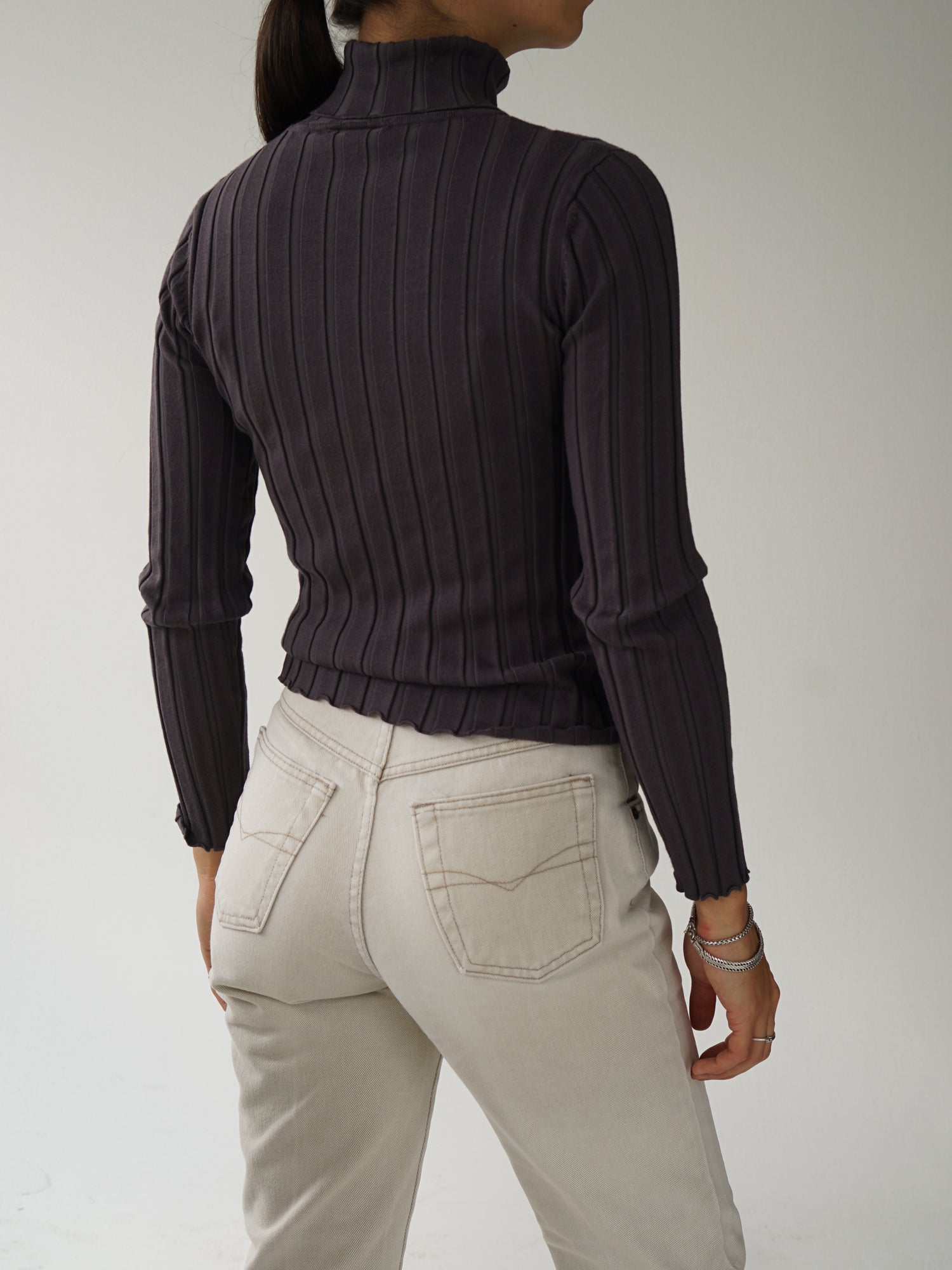 Col roulé moulant gris Nasswoman
