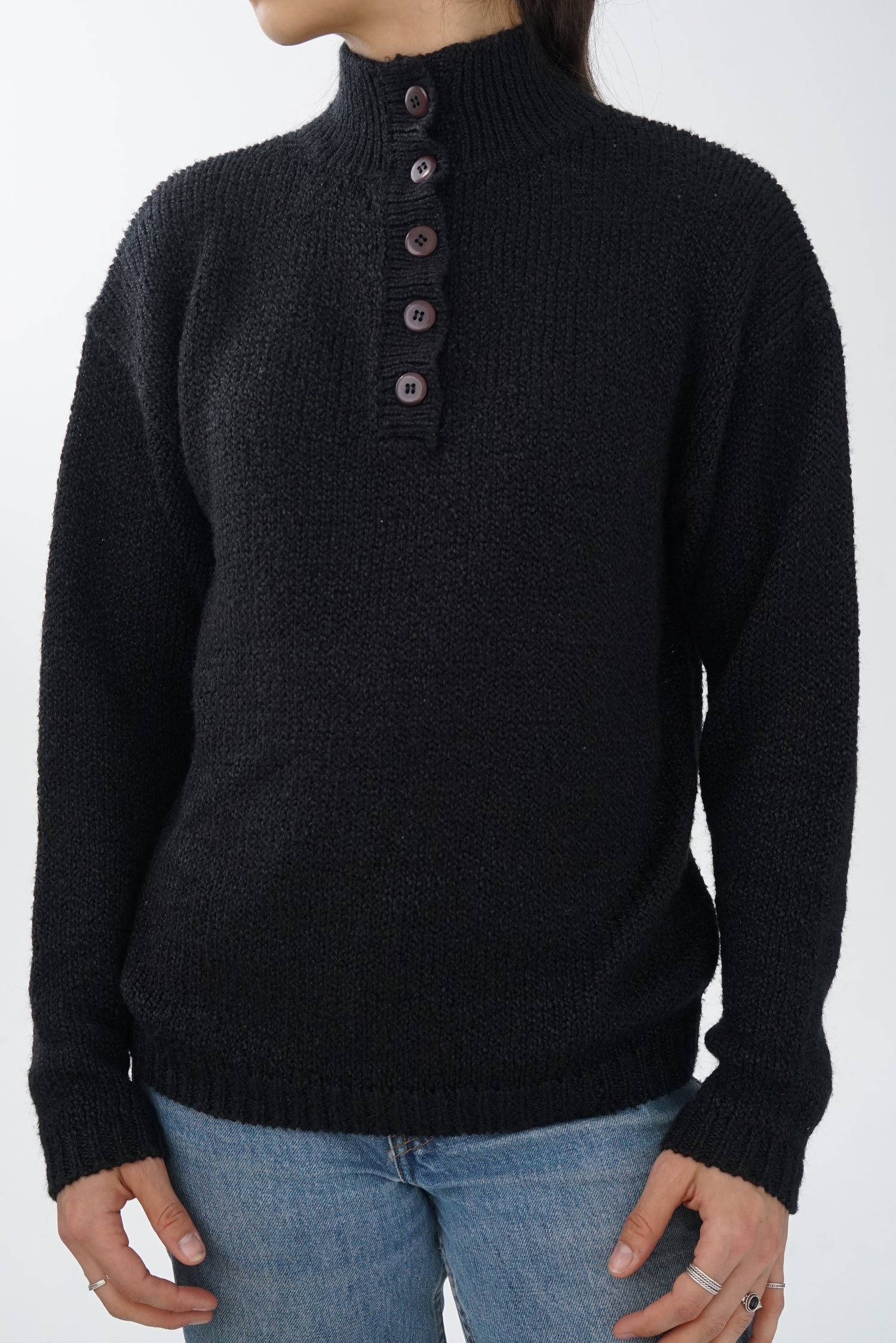 Chandail vintage à bouton noir Avocado unisex taille L