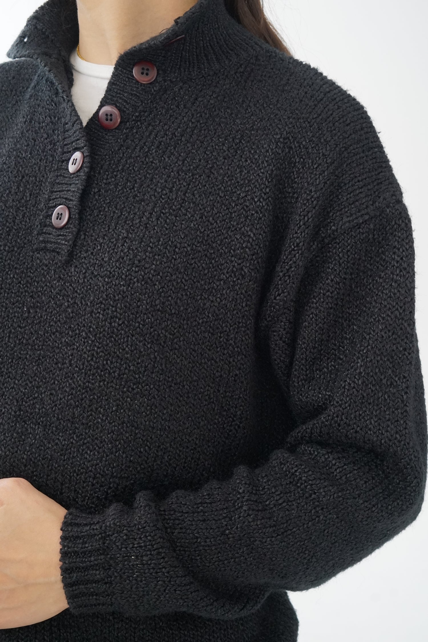 Chandail vintage à bouton noir Avocado unisex taille L