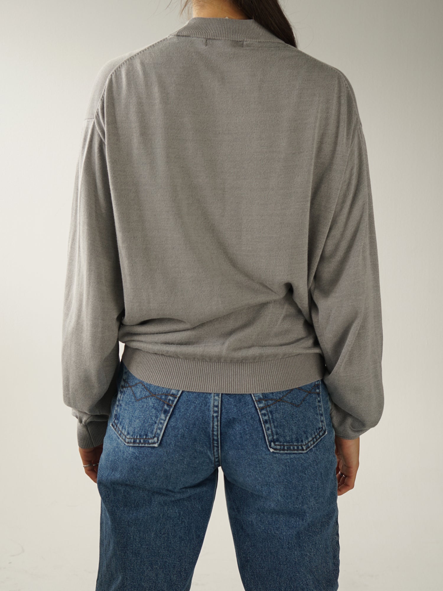 Silk and cotton grey turtleneck