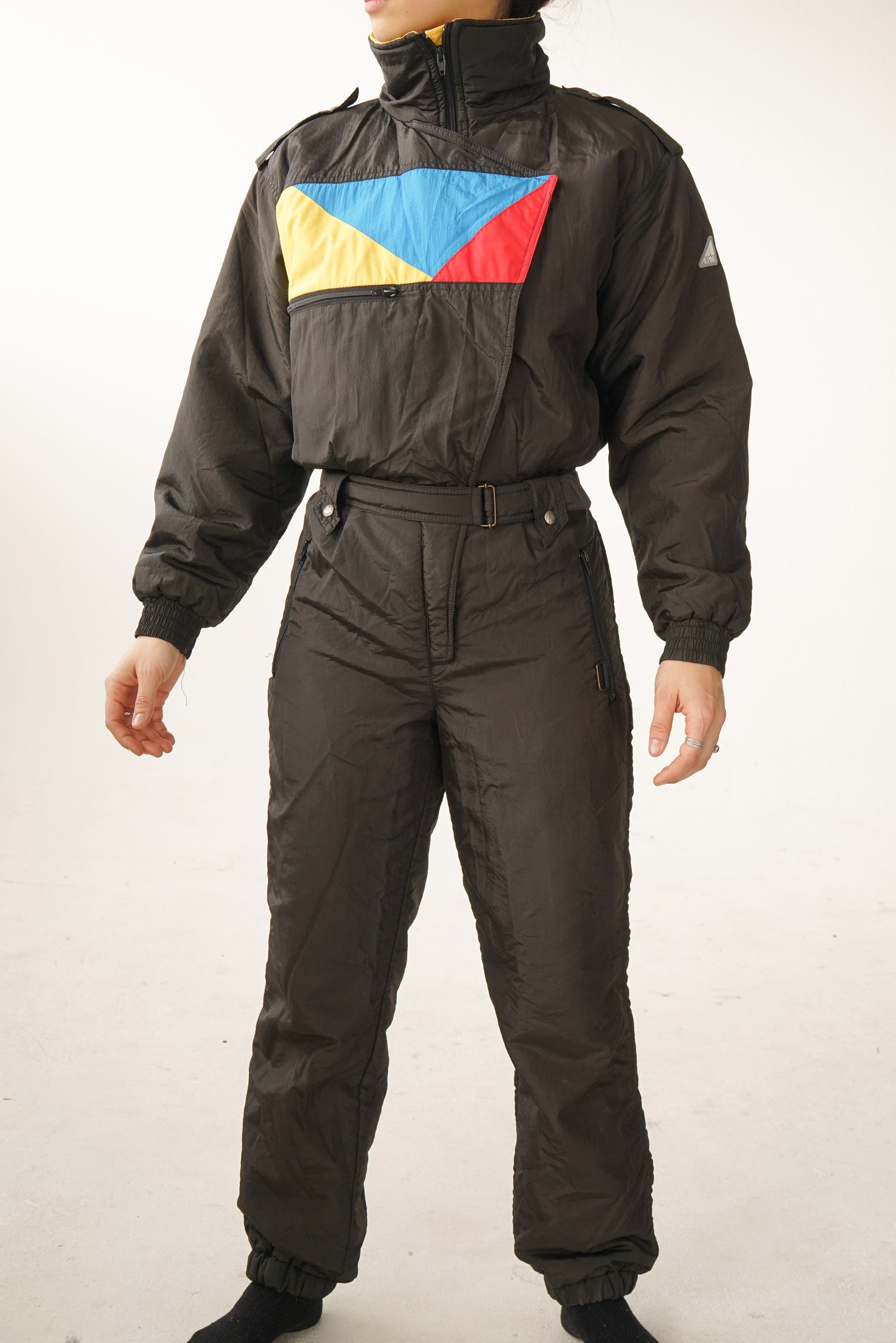One pièce rétro Alpine noir avec couleurs pour femme taille 10