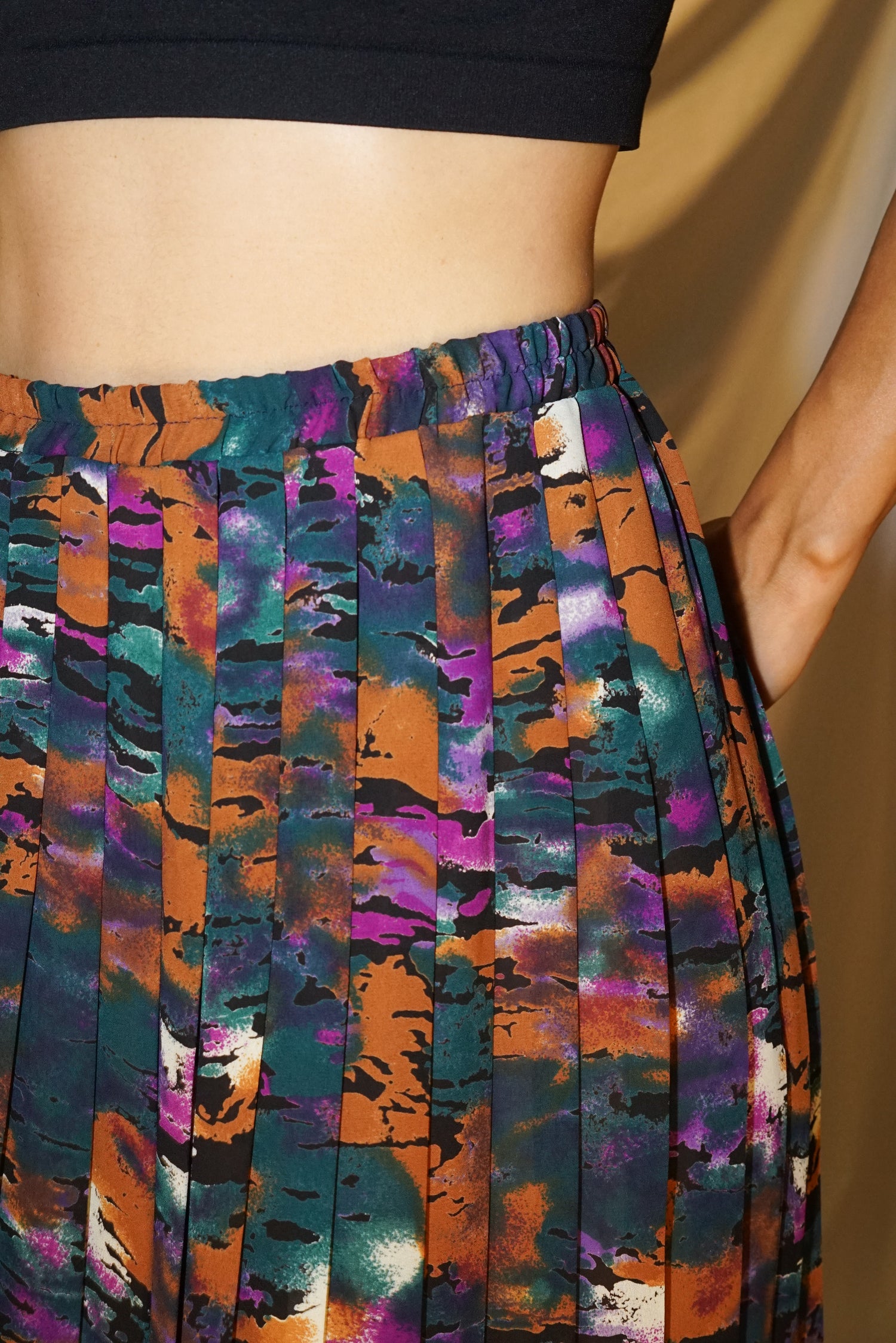 Jupe vintage à plis Orite pour femme taille 11/12 (S-M)