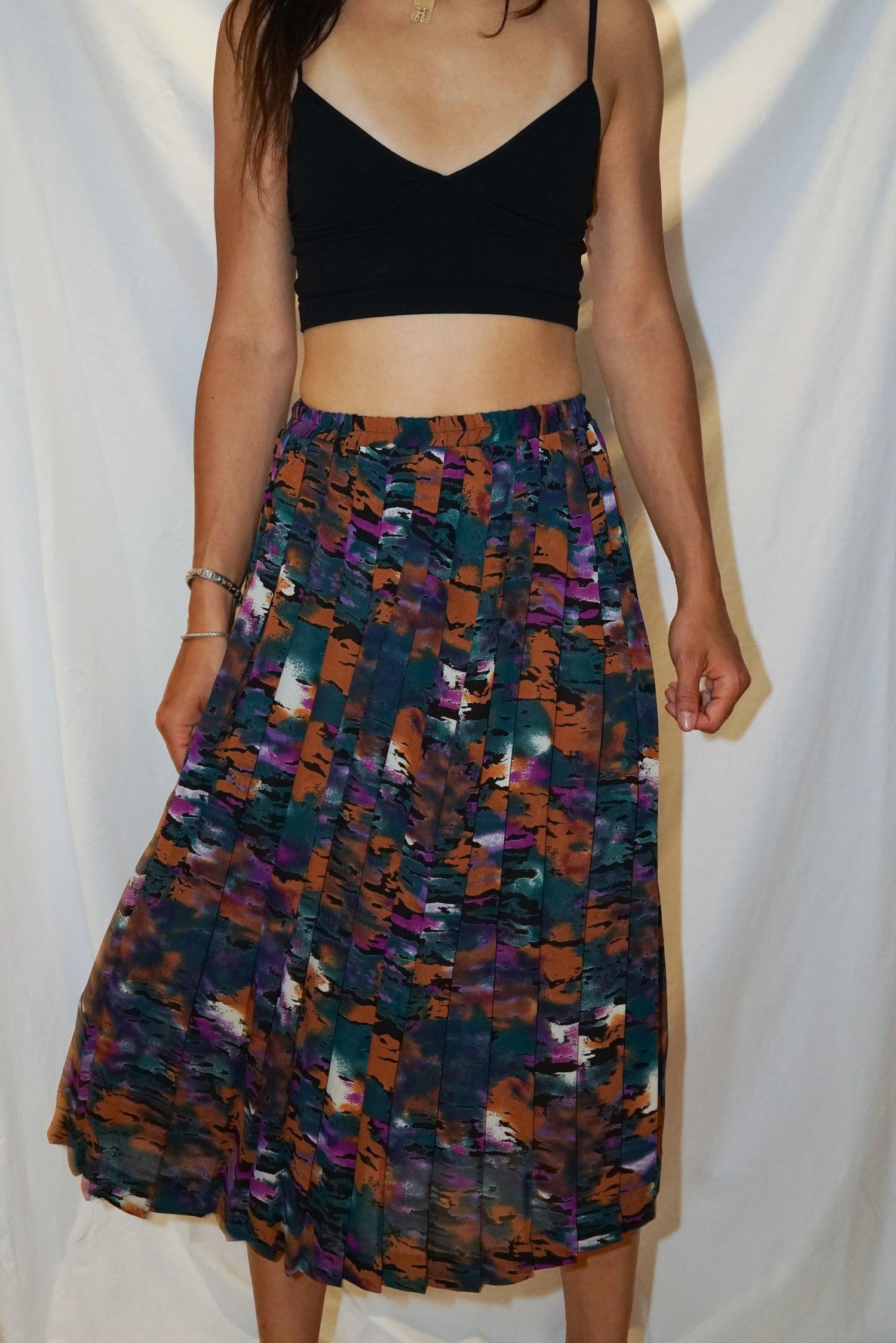 Jupe vintage à plis Orite pour femme taille 11/12 (S-M)