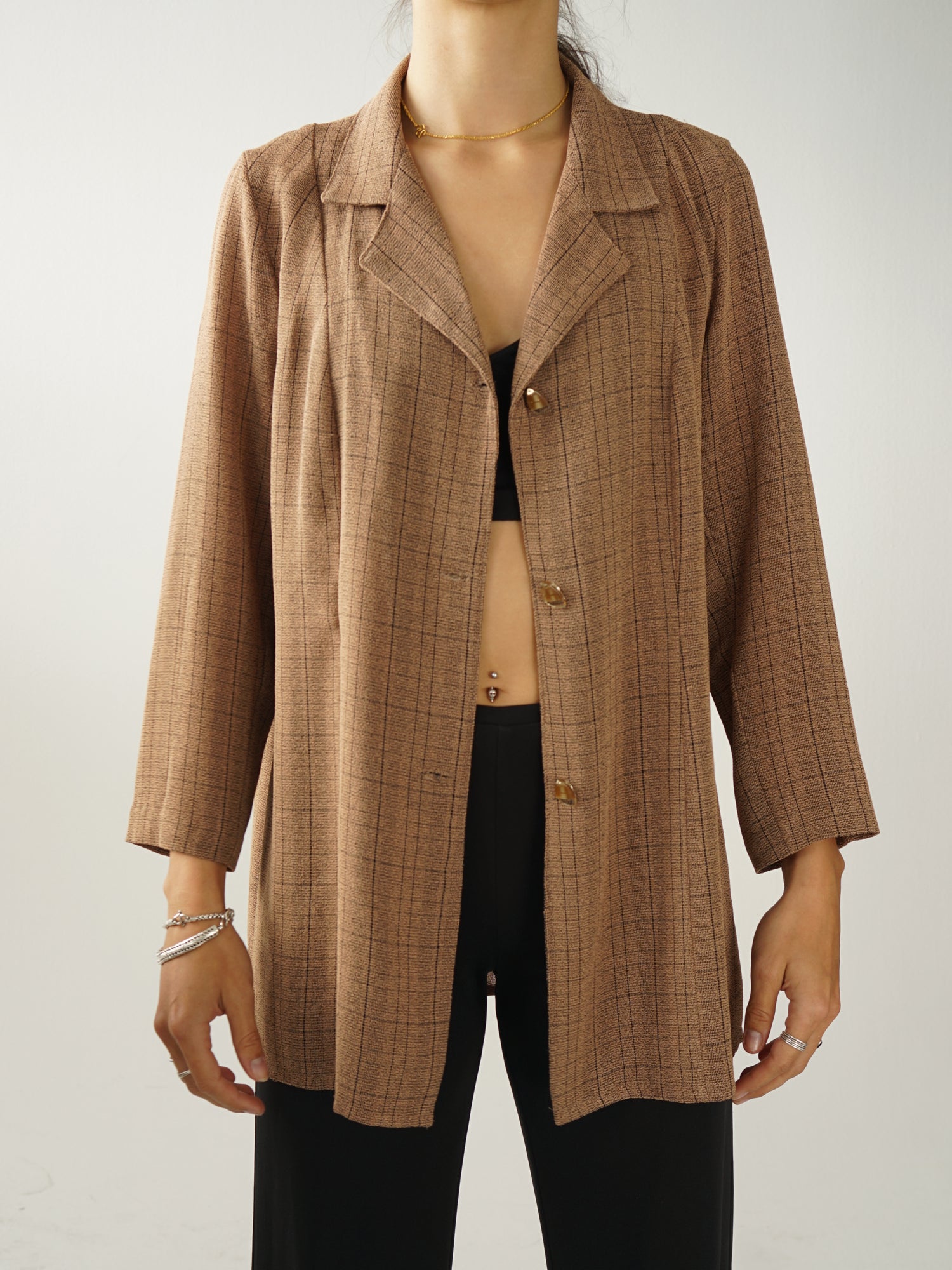 Beige and black light carrot jacket