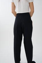 Load image into Gallery viewer, Pants classique noir vintage avec poche en suede pour femme taille 7/8(S)

