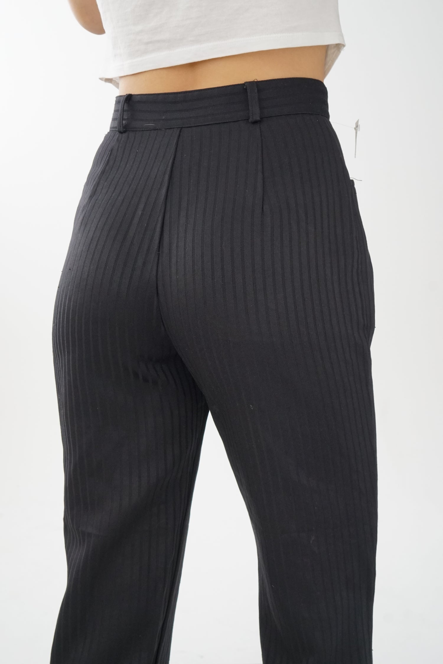 Pantalon noir à lignes Évidence taille haute pour femme taille 7 (S)