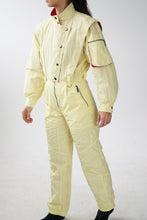 Charger l&#39;image dans la galerie, One piece ski suit Kaelin jaune, snow suit vintage pour femme taille 8 (S)
