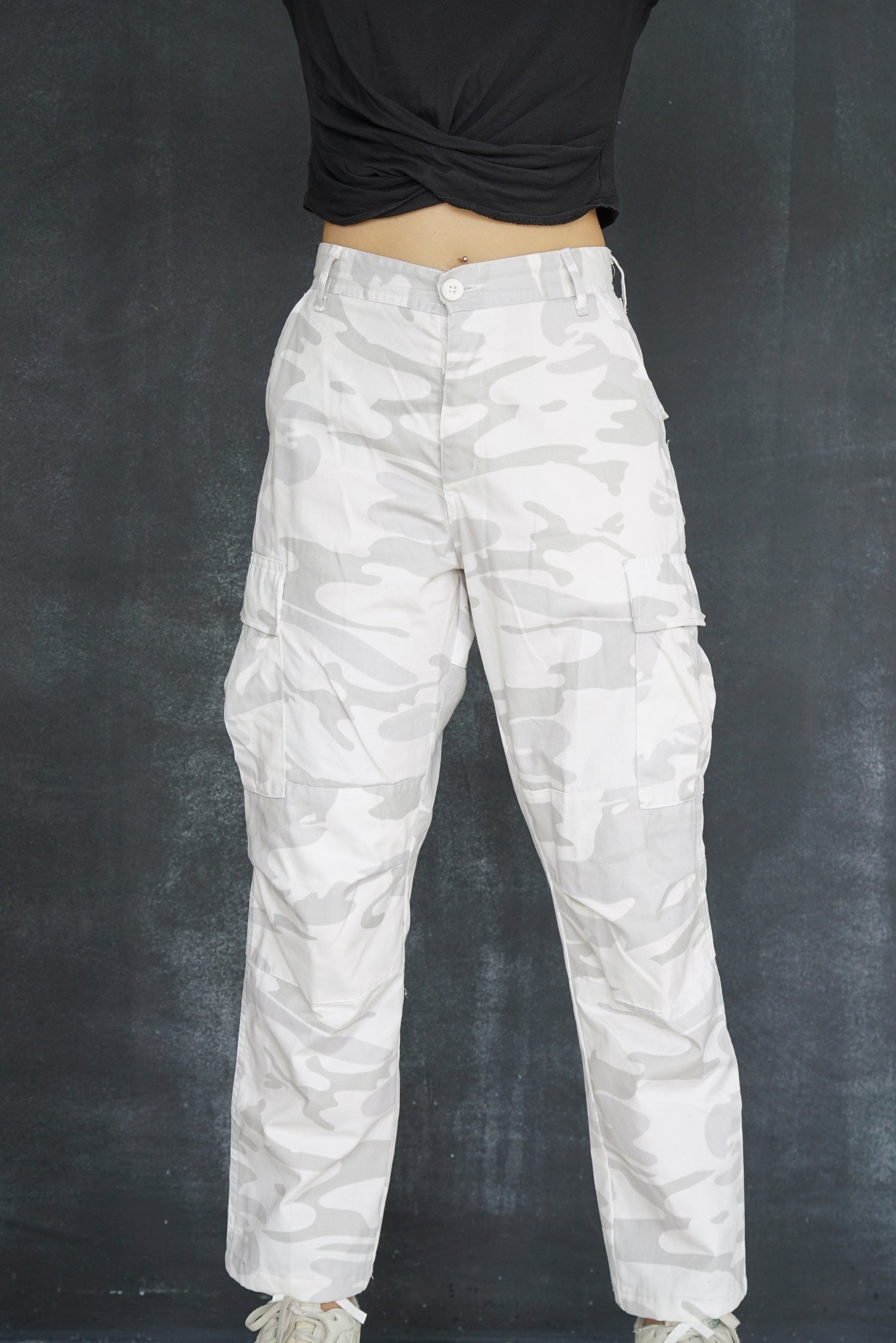 Pantalon cargo camouflage blanc unisexe XS-XXL