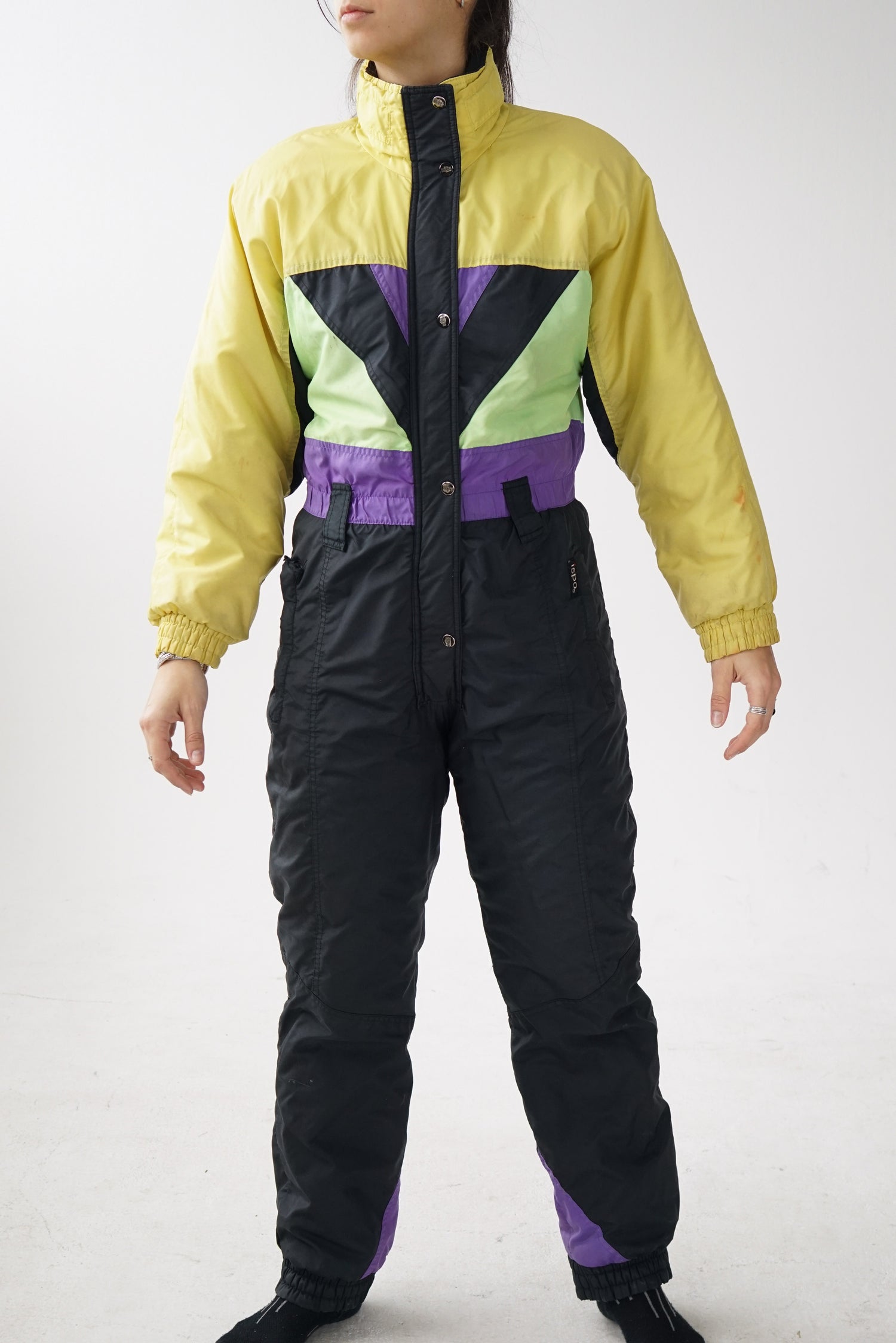 Ispo one piece de ski-doo haut jaune bas noir   *usé