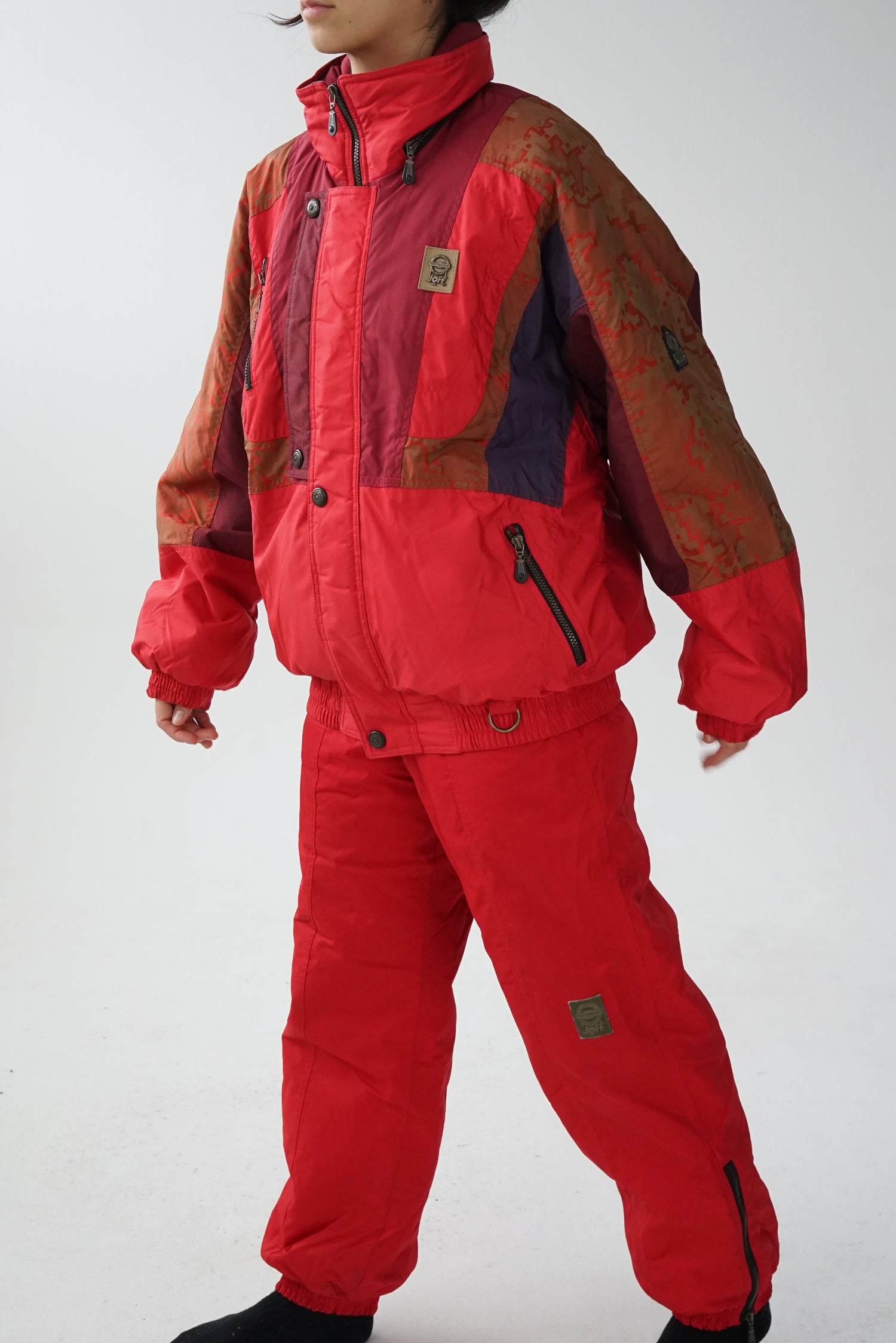 Ensemble de ski vintage Joff rouge pour homme taille 42 (haut) et taille 38 (bas)