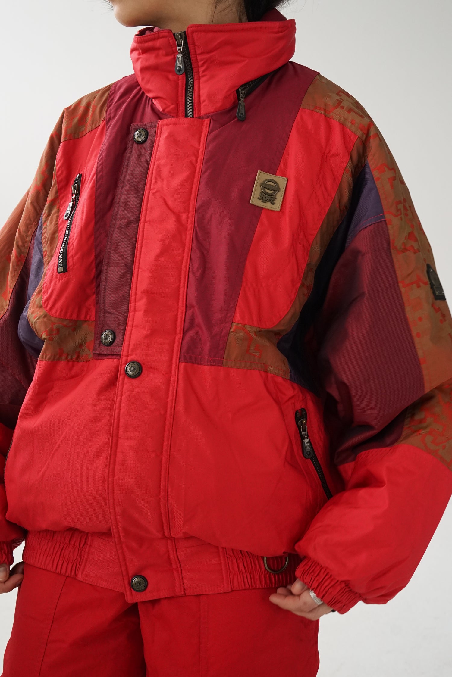 Ensemble de ski vintage Joff rouge pour homme taille 42 (haut) et taille 38 (bas)