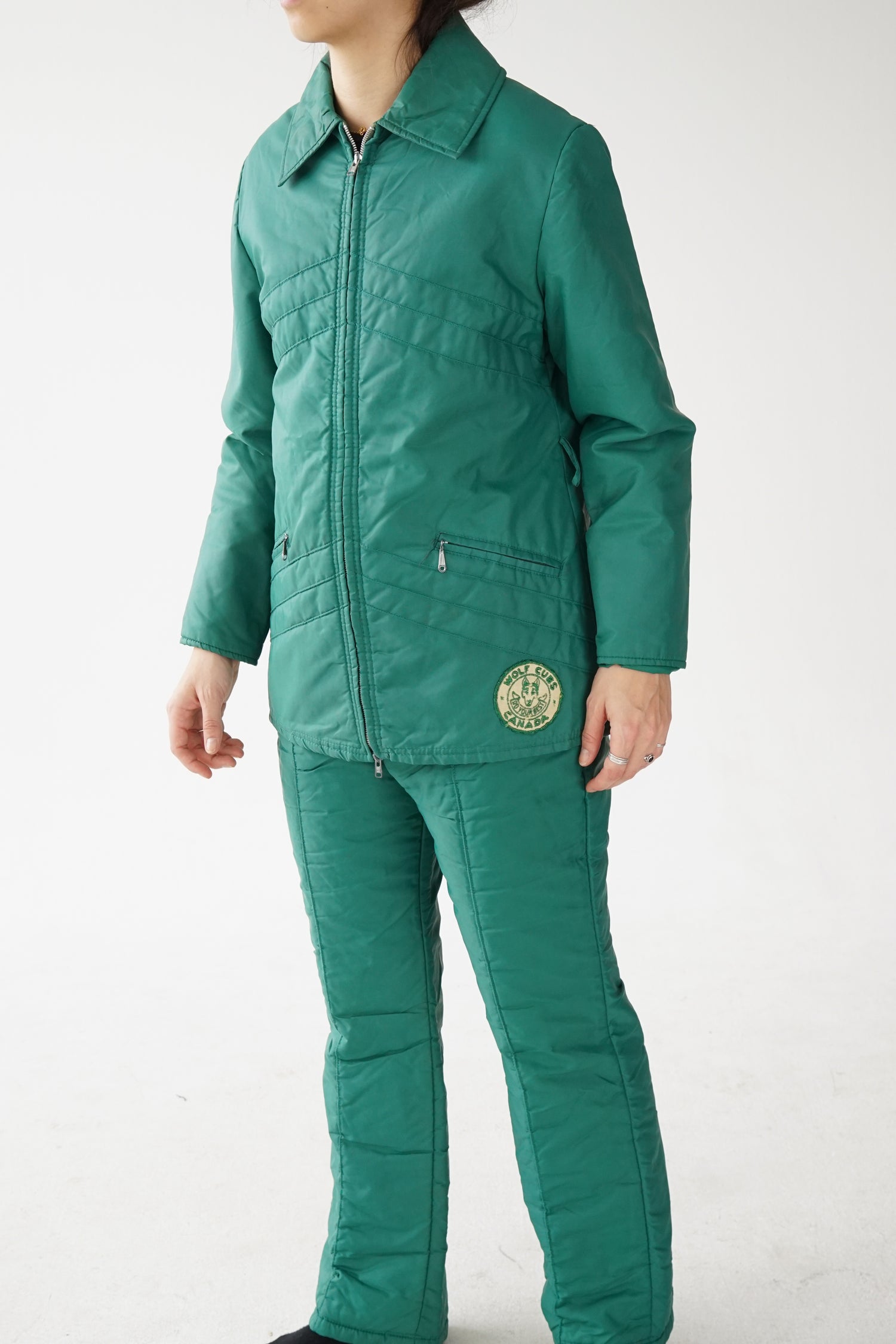 Deux pièces vintage St-Moritz vert unisexe taille S-M