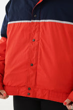 Charger l&#39;image dans la galerie, Manteau rétro en duvet Ditrani rouge et bleu foncé pour homme taille 42 (M)
