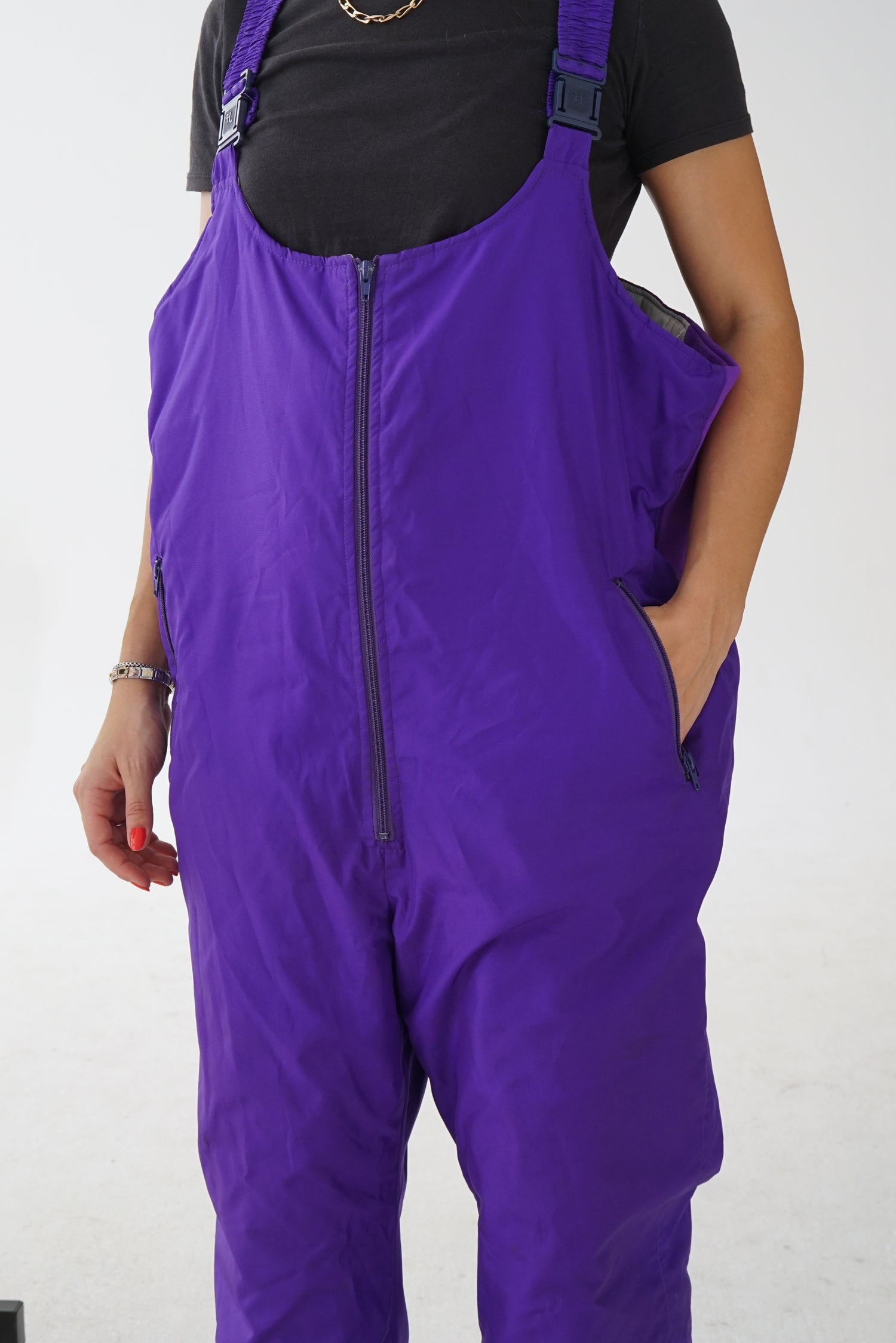 Salopette vintage mauve fluo unisexe taille 40 (XL)