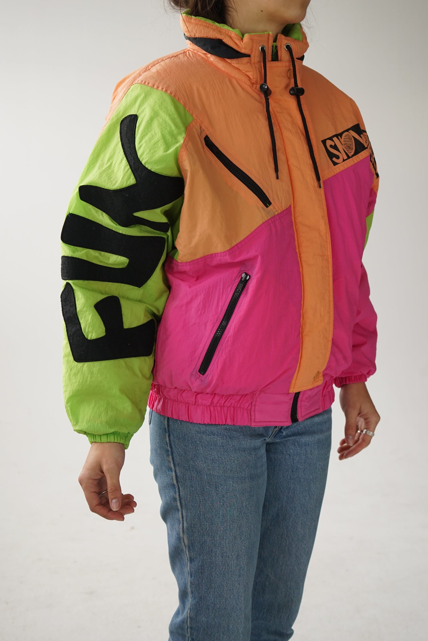 Manteau 80s fluo Sky Ice dead stock medium