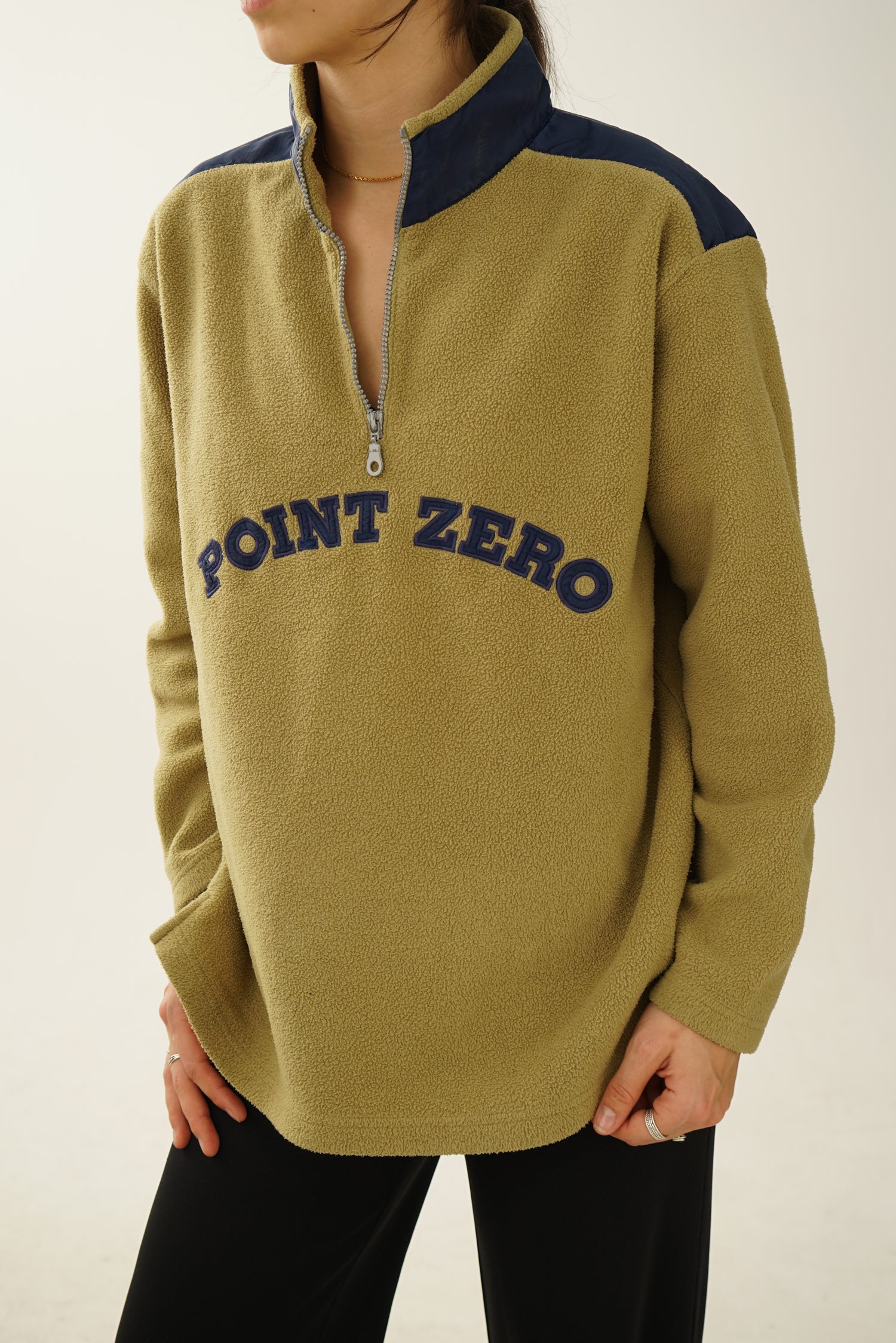 Vintage Point Zéro green and blue fleece S-M