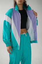 Load image into Gallery viewer, Track suit 80s turquoise L-XL
