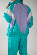 Load image into Gallery viewer, Track suit 80s turquoise L-XL
