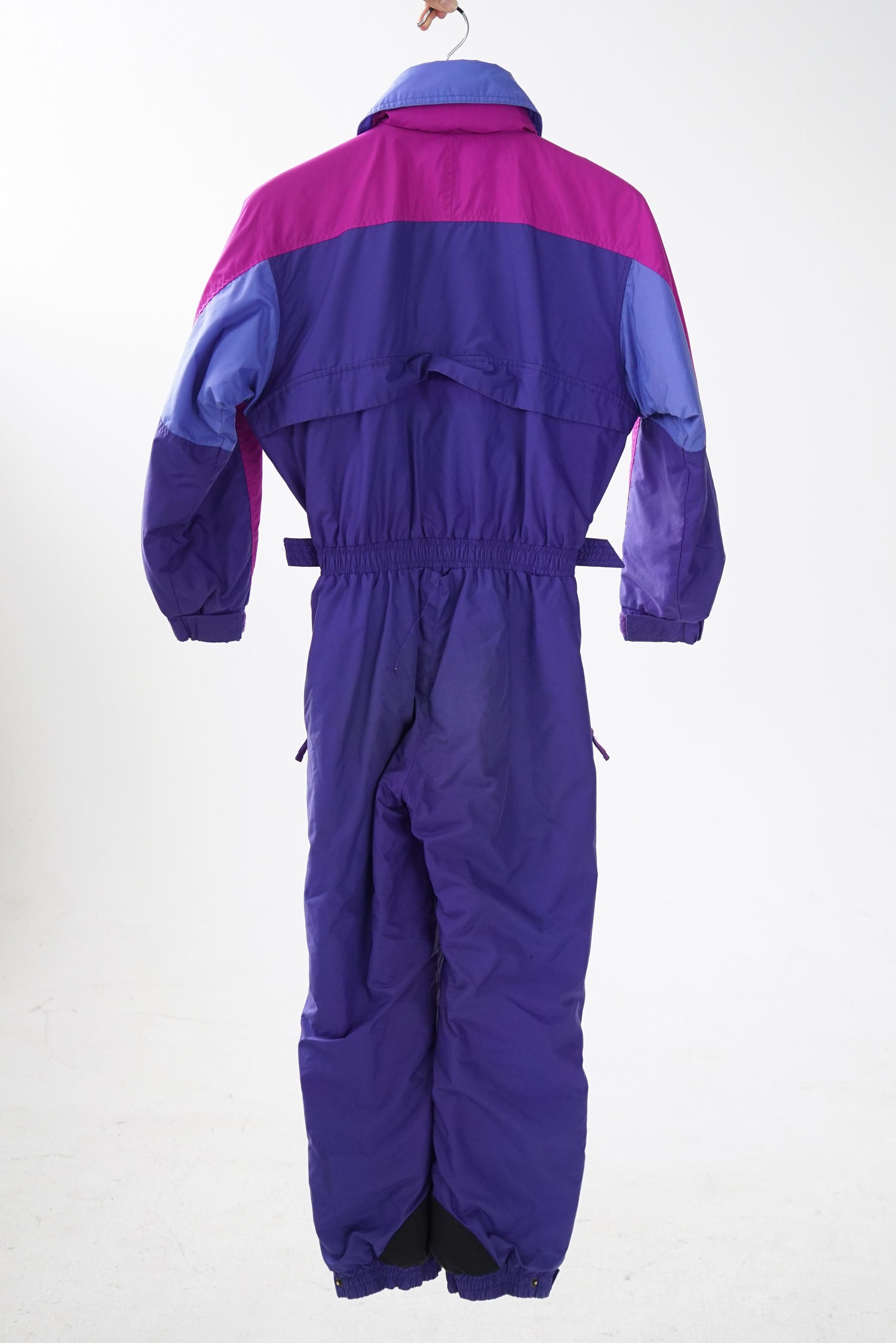 One piece retro ski suit Columbia, snow suit vintage pour enfant mauve rose taille 10/12ans