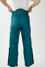 Charger l&#39;image dans la galerie, Pantalon de neige vintage Schneider turquoise métallique taille 32
