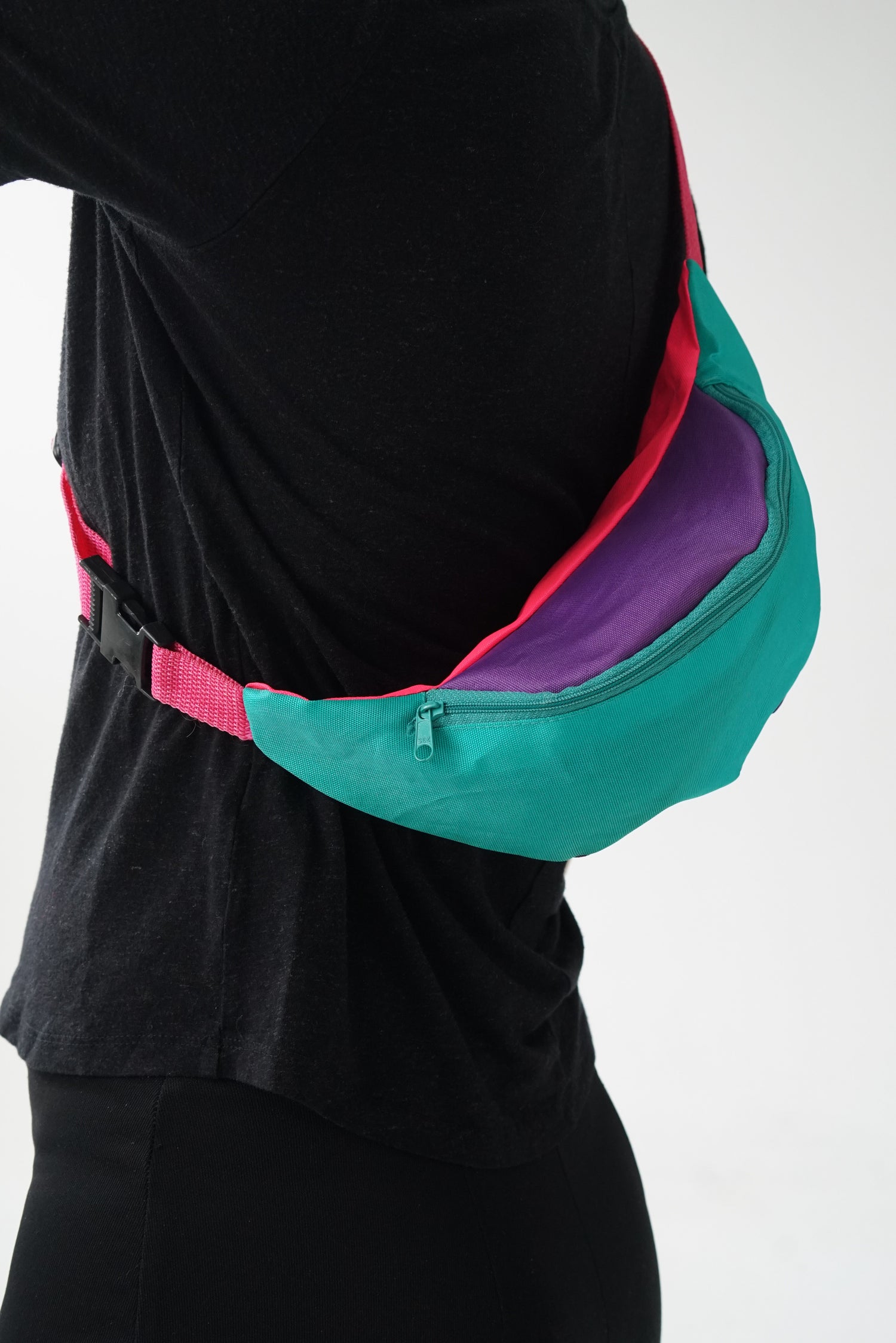Sac banane rose turquoise