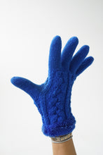 Charger l&#39;image dans la galerie, Gant en tricot bleu pour femme taille S
