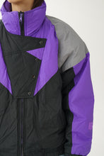 Load image into Gallery viewer, Retro black and purple ProStyled jacket size 14
