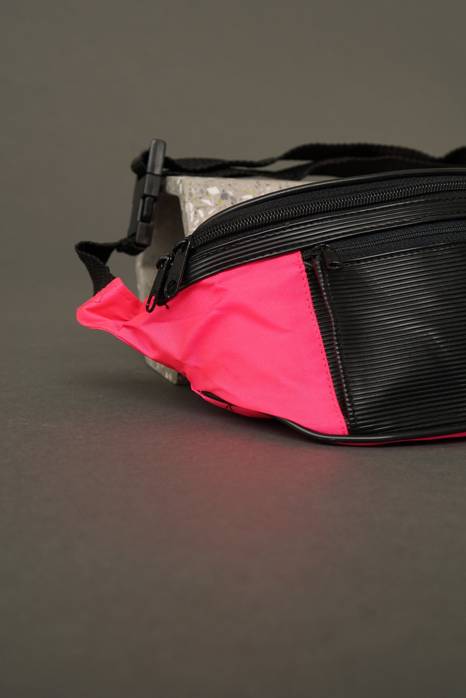 Neon pink belt bag