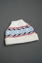 Load image into Gallery viewer, White and blue beanie
