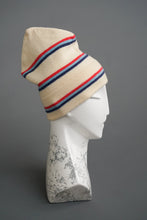 Charger l&#39;image dans la galerie, Tuque en laine lignes bleu et rouge

