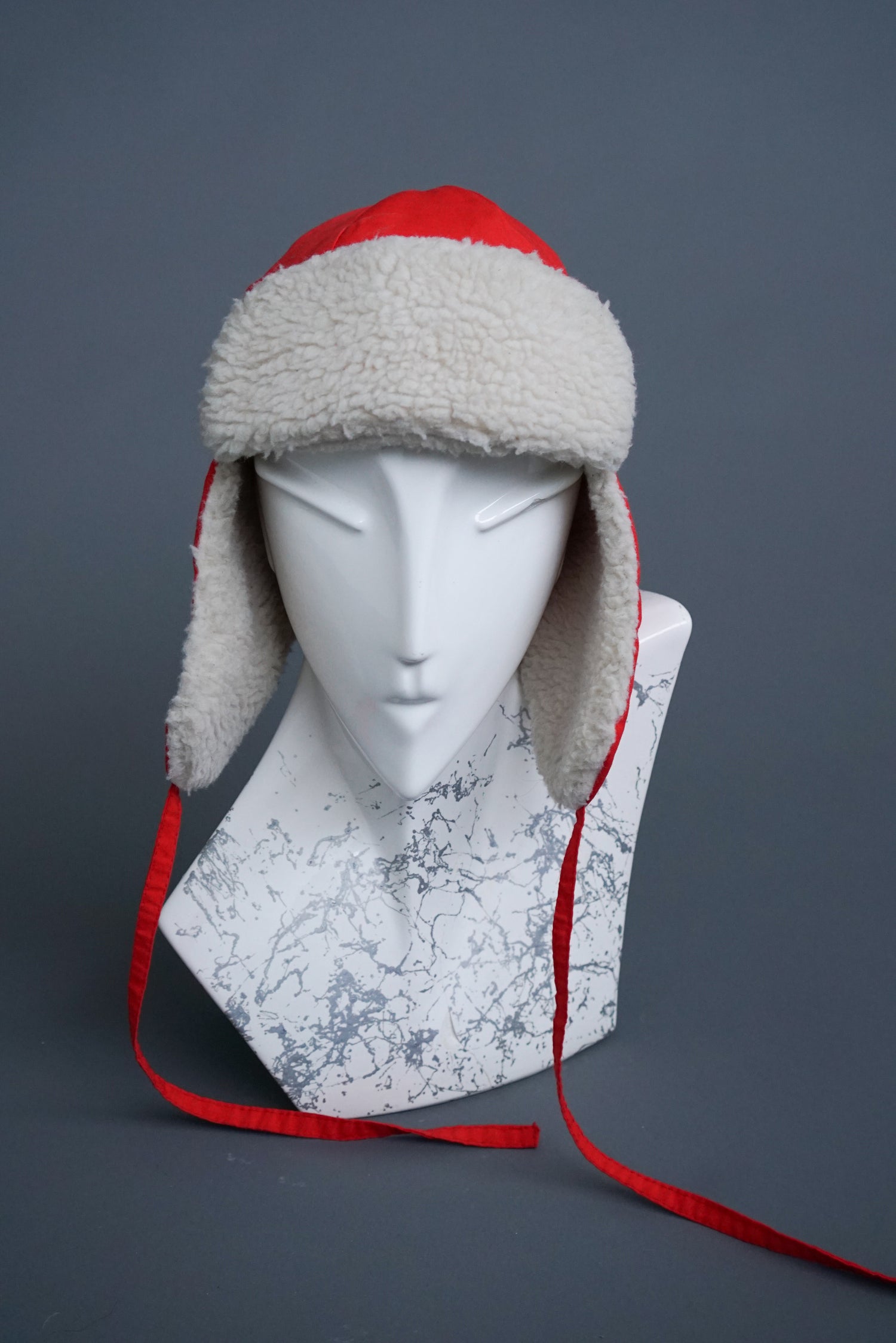 Audvik vintage faux sheep aviator hat