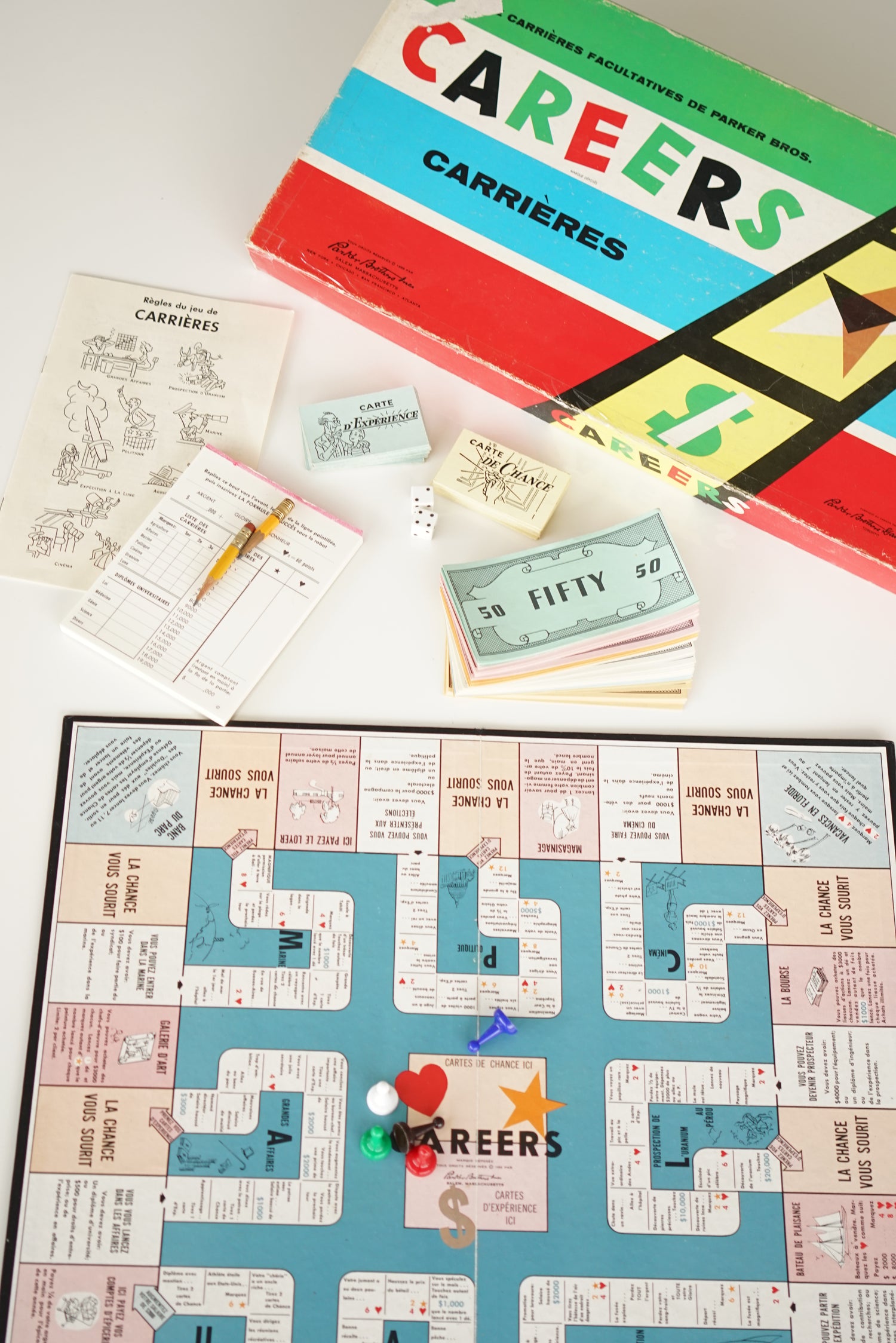 Jeu de société vintage CARRIÈRES 1955
