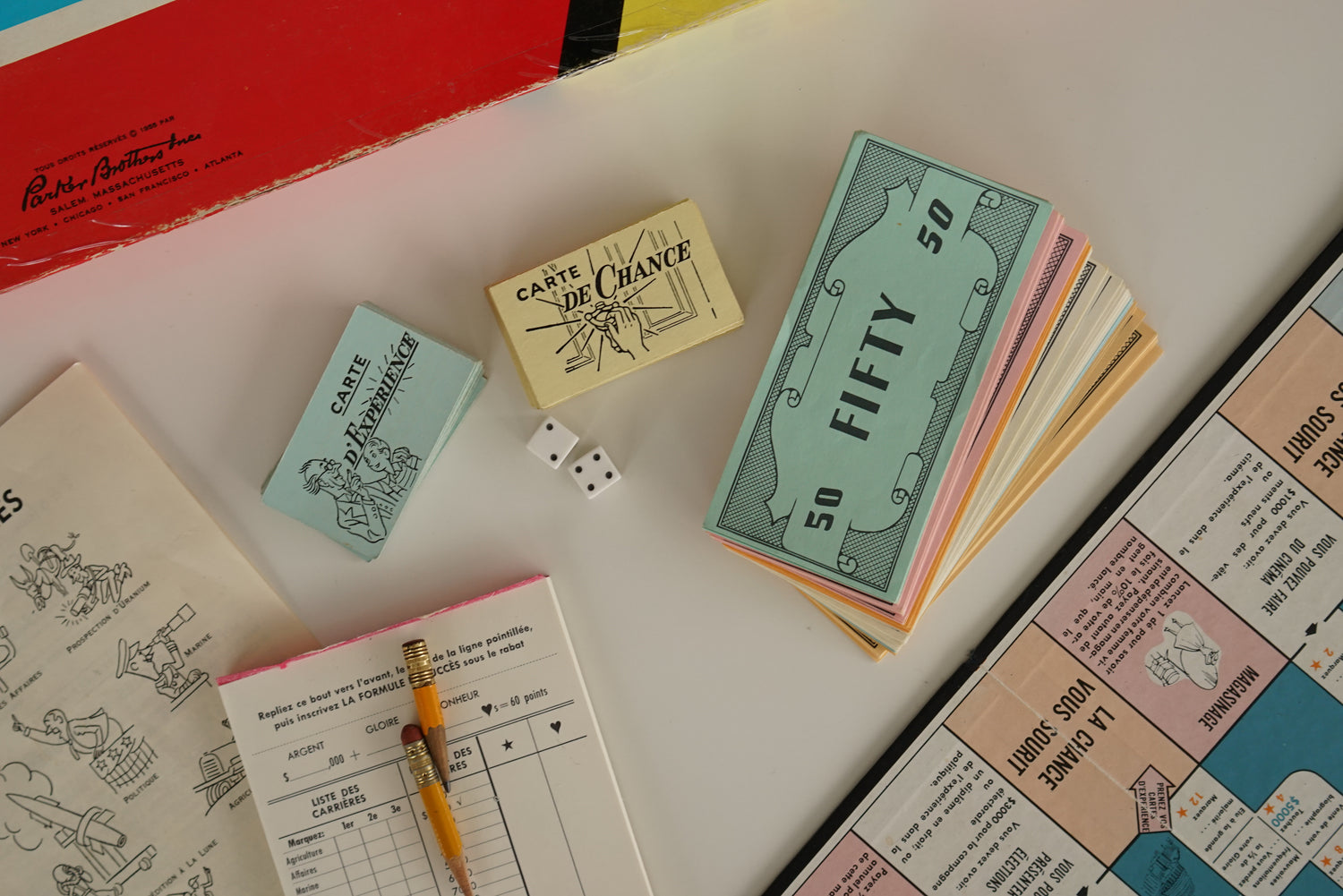 Jeu de société vintage CARRIÈRES 1955