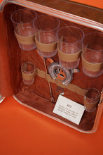 Charger l&#39;image dans la galerie, Mini bar portatif vintage en faux cuir brun
